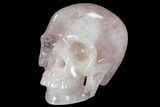 Realistic, Polished Brazilian Rose Quartz Crystal Skull #116423-2